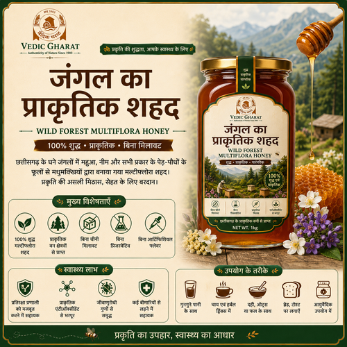 जंगल का प्राकृतिक शहद (Wild Forest Multiflora Honey) | 100% शुद्ध | Vedic Gharat