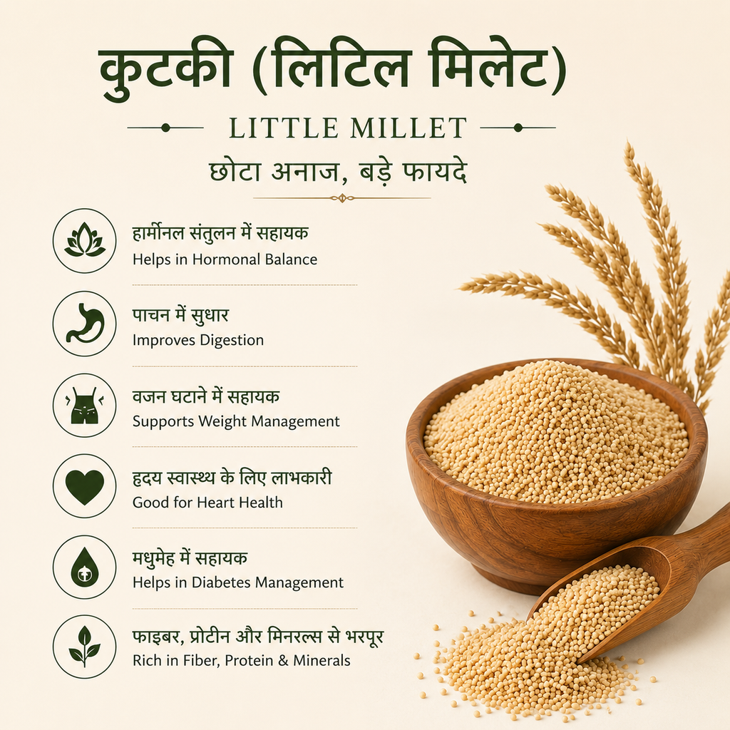 कुटकी (Little Millet) | 100% शुद्ध | पारंपरिक घराट में पिसी | Vedic Gharat